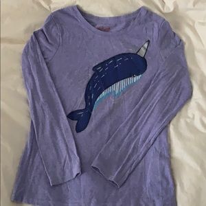 2 for $10!! Narwhal tee, Cat & Jack Girls size 7/8